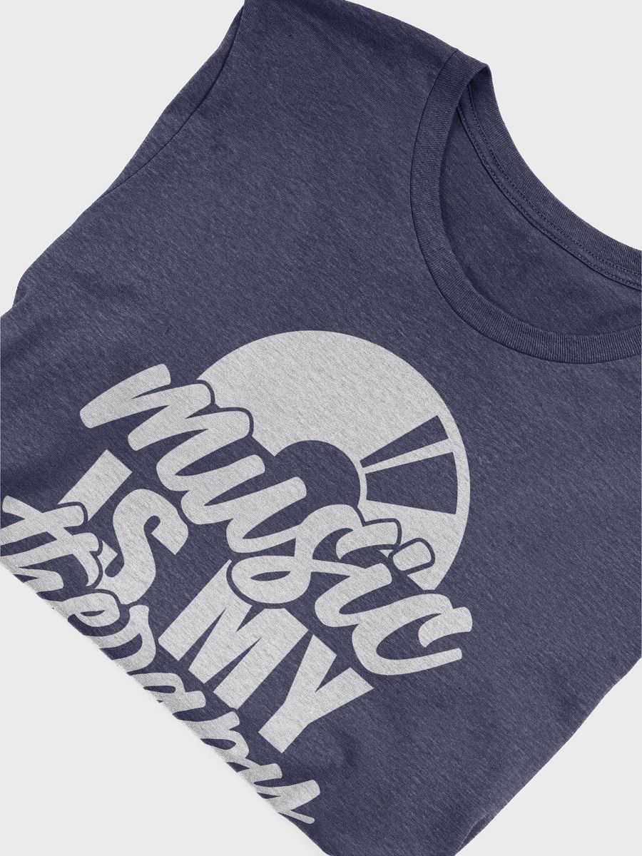DJ T-Shirt With Graphic Rapper Merch Band Merch Music Merch By DJ GodSound "Music is My Therapy" Slogan Classic Fit UNISEX Blue product image (5)