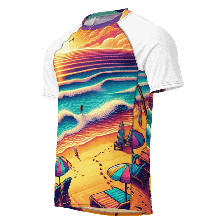 Sunset Serenity Men's Rash Guard | Ai Design product image (1)