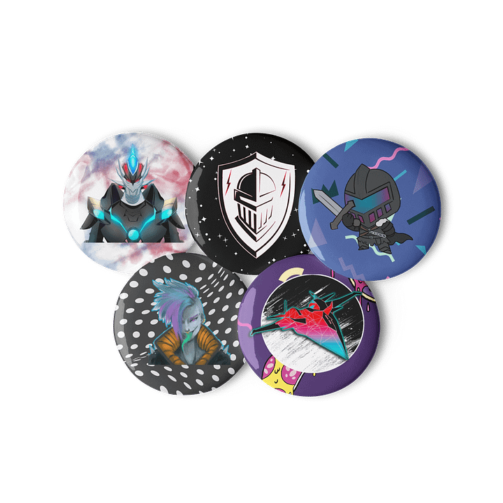 Abstract Pizza Party Pin Buttons Set product image (3)