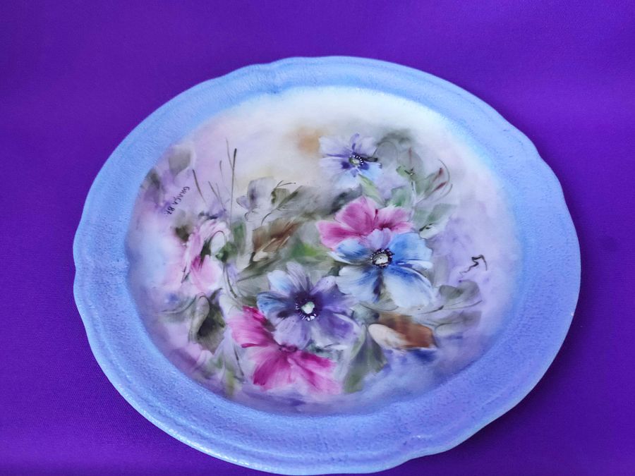 Prato com decoração floral, decoração de parede, prato pintado à mão , colecionador, decoração de mesa product image (5)