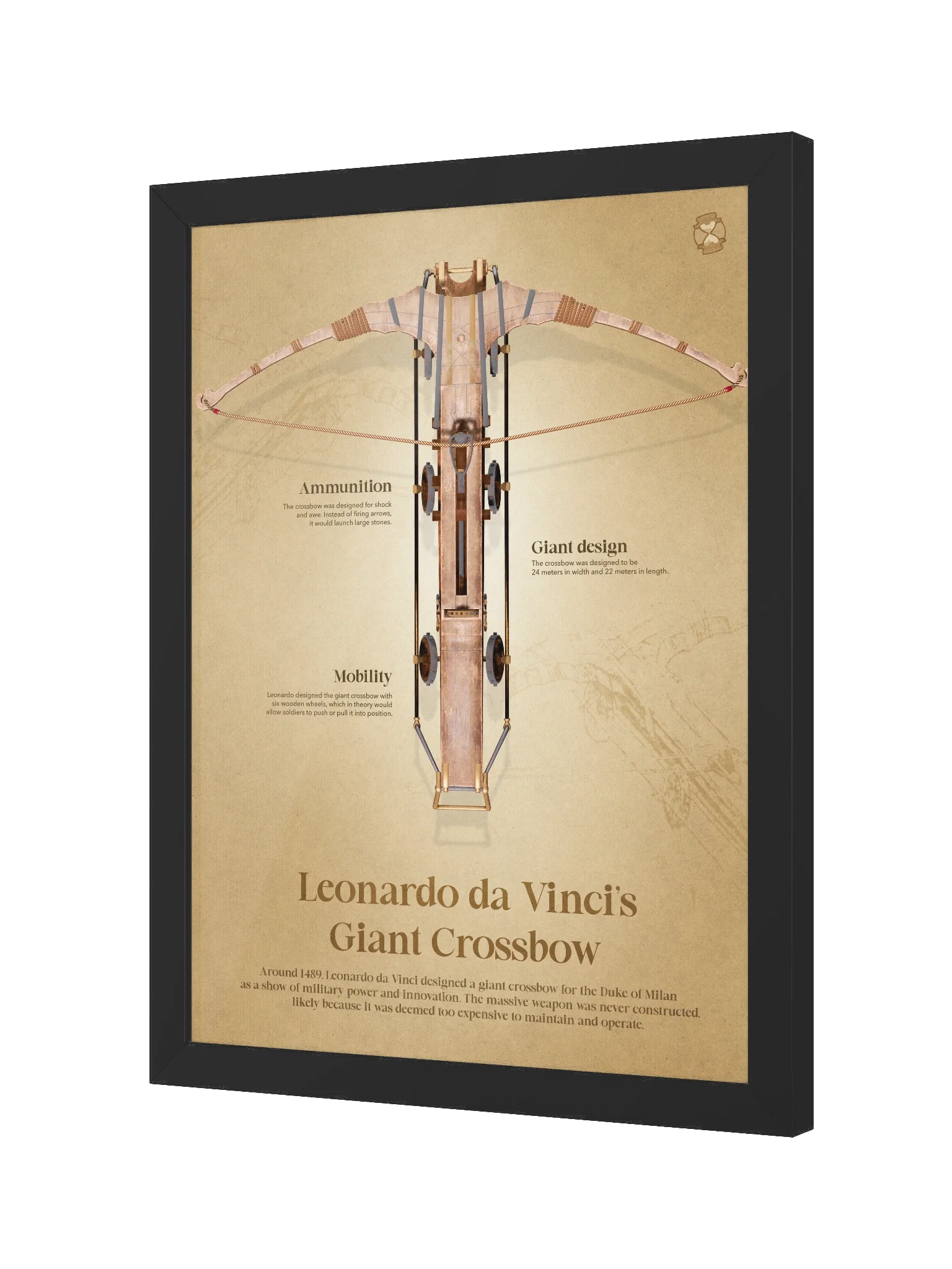Leonardo da Vinci's Giant Crossbow (Framed poster) product image (4)