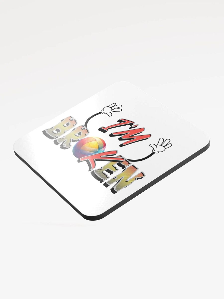 Im Ok Im Broken Volleyball Vibes Glossed Cork Coaster product image (3)