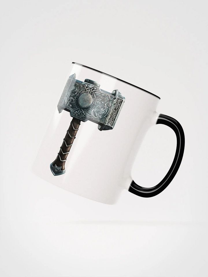 Mjolnir - Thor's Hammer Ceramic Mug with Black Color Inside product image (3)