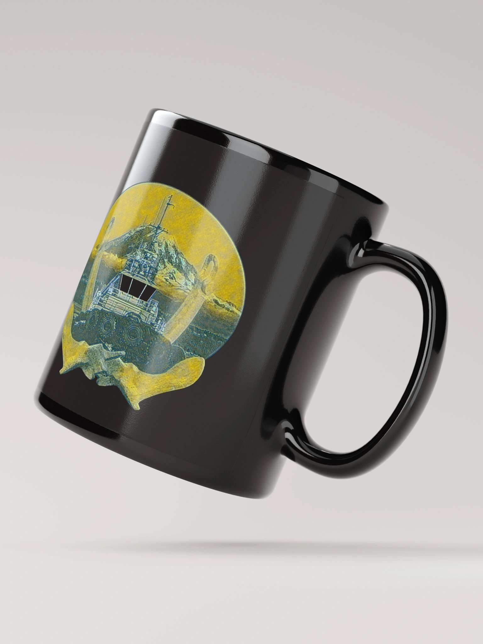 Twin anchor yellow Mount Rainier Marshall Foss - Ancher Tug Mug 11oz & 15oz product image (3)