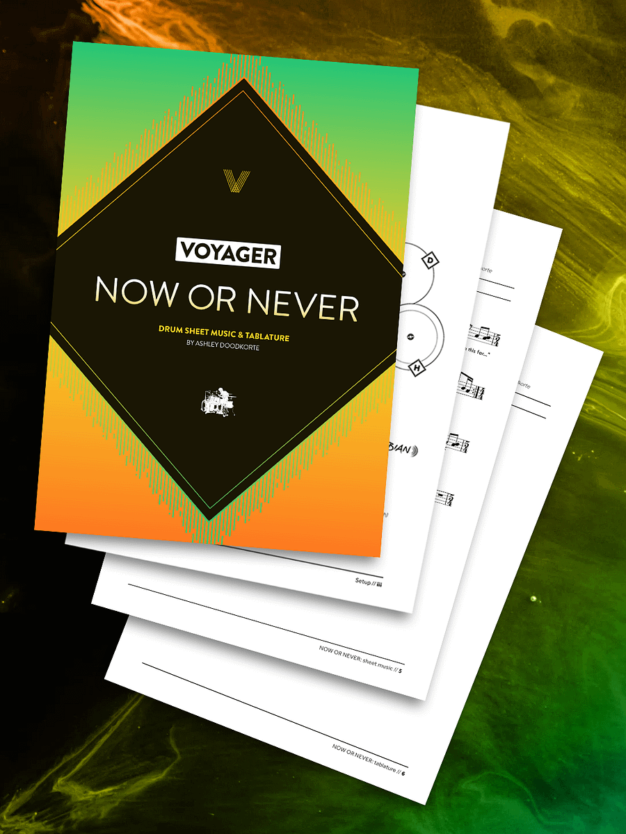 Voyager – NOW OR NEVER Drum Transcription product image (1)