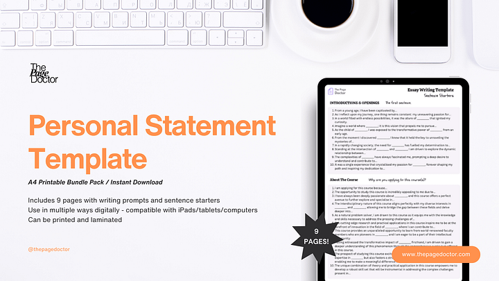 Personal Statement Writing Template product image (2)