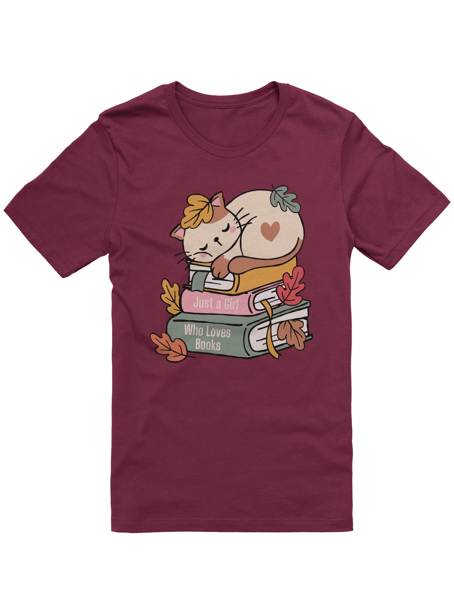 Cute Cat & Books T-Shirt product image (5)