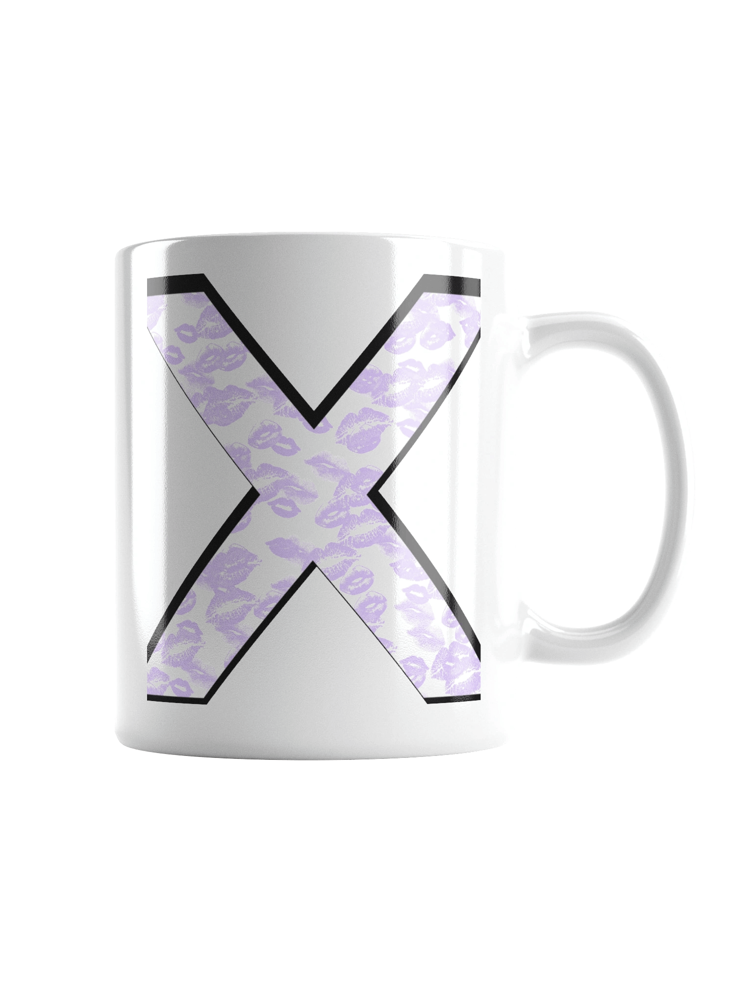 White X Lilac Lipstick Kisses | Glossy White Mug product image (1)