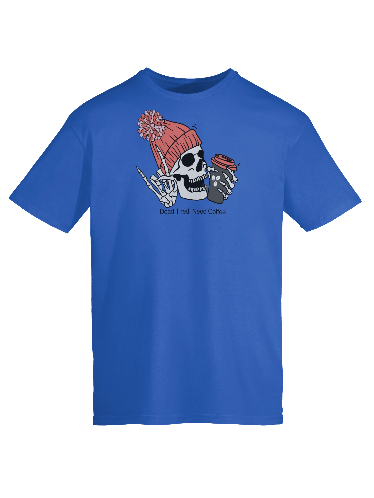 Rosey “Dead Tired, Need Coffee.” Skeleton Tee – Unisex Softstyle Coffee Lover shirt product image (2)