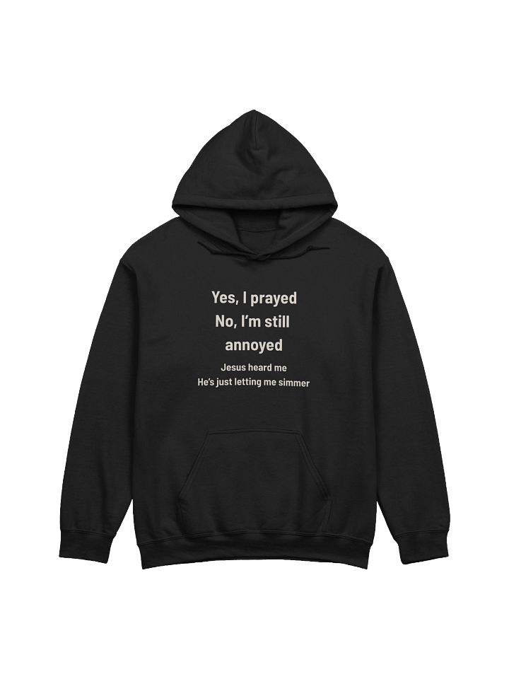 Yes, I Prayed — No, I’m Still Annoyed | Funny Faith Hoodie for the Spiritually Simmering product image (2)