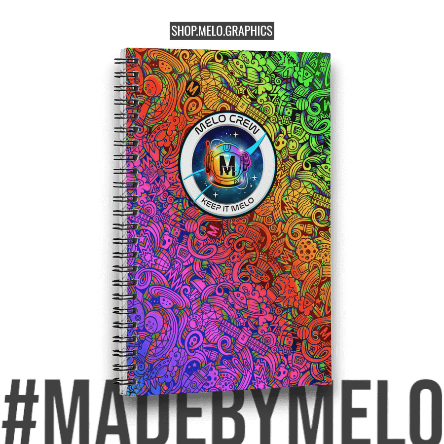Rainbow Space Scribble Spiral Notebook - 5.5X8.5