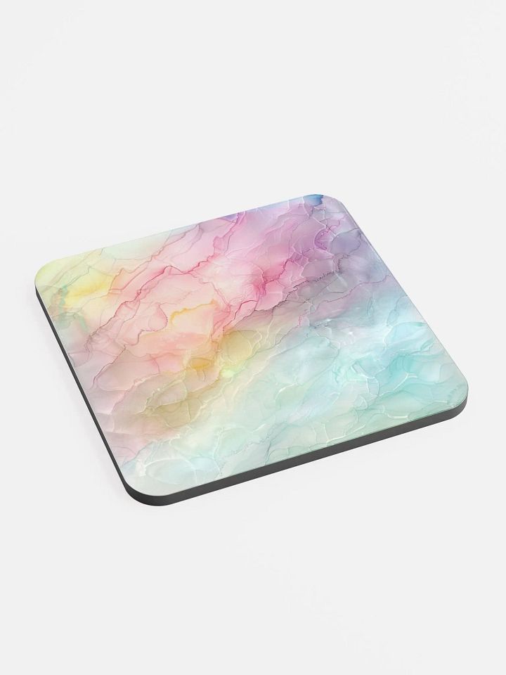 Multicolor Alcohol Ink Glossy Cork Coaster by Treasure Pie product image (1)