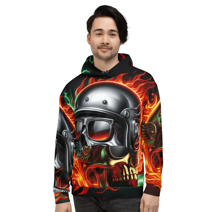 Flaming Skull - Unisex Skull Hoodie #50 product image (2)