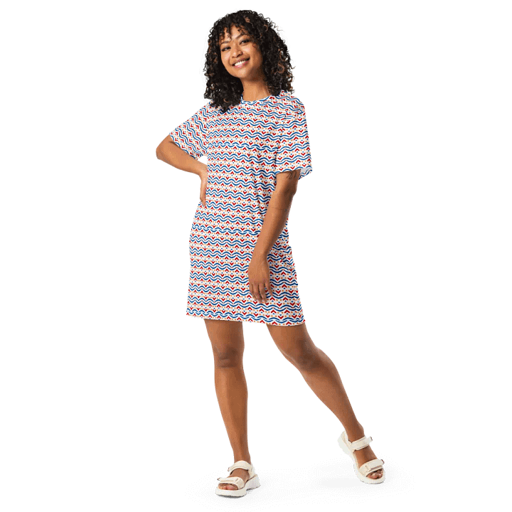 Red, White & Blue T-Shirt Dress, Summer Dress product image (1)