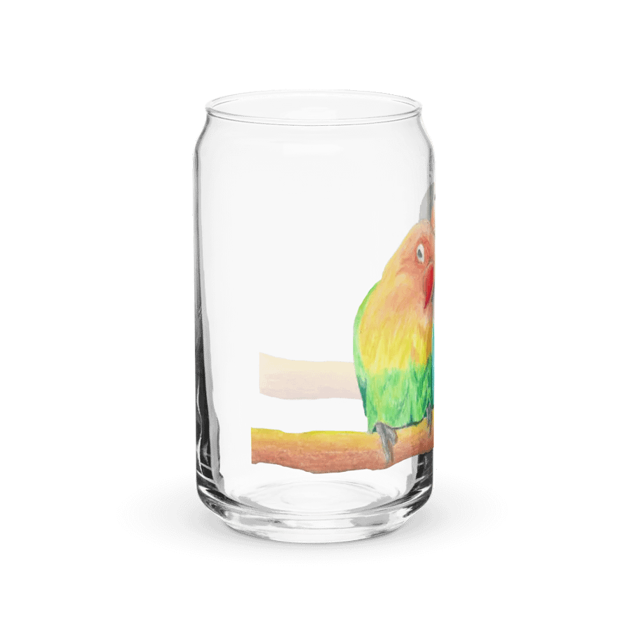 Lovebirds Drawing Glass Can Cup product image (40)