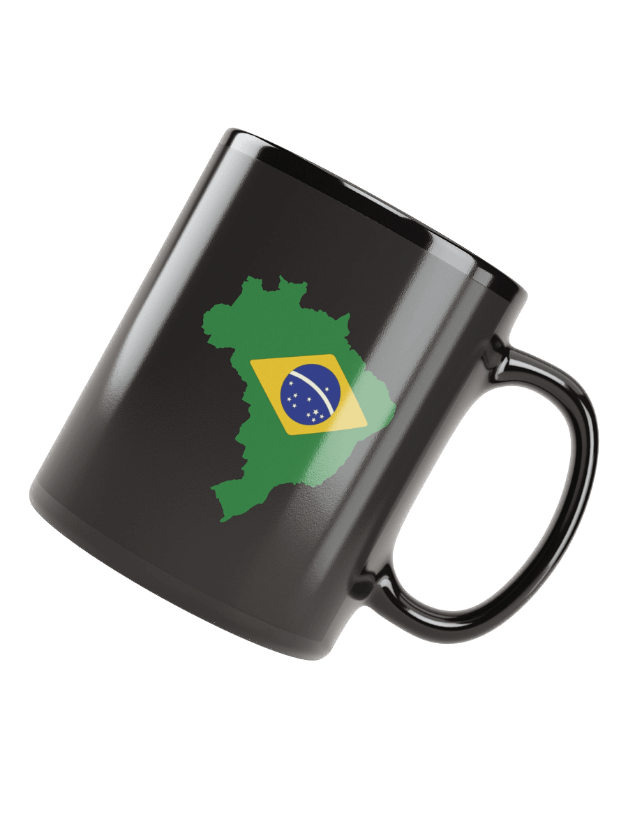 Brazil Flag and Map Black Coffee Mug - Double Sided Print product image (7)
