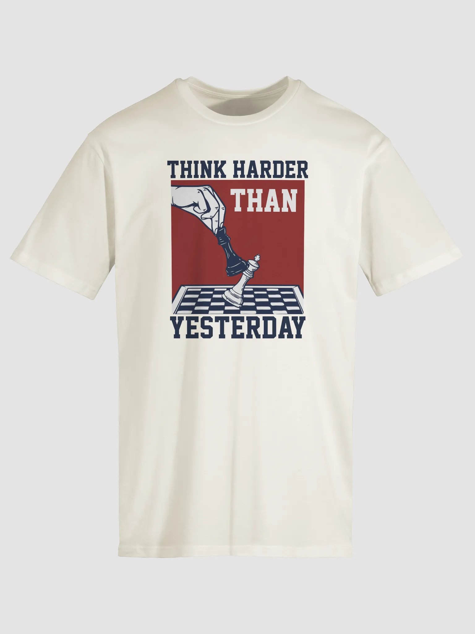 Think Harder Chess Motif T-Shirt product image (1)