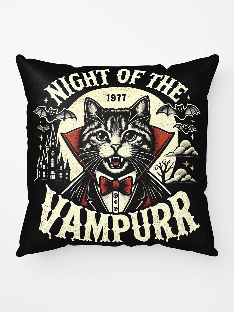 NIGHT OF THE VAMPURR Halloween Pillow