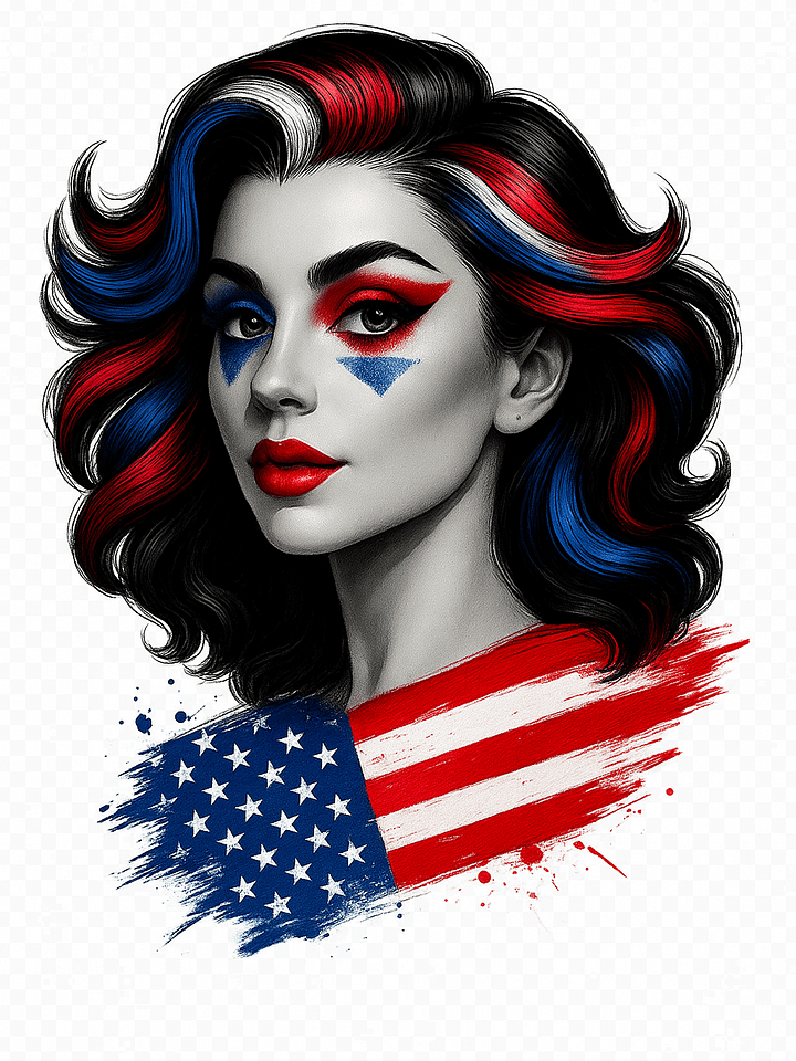 USA Mexico Canada Flag Woman Clipart Bundle PNG | Patriotic Splash Design product image (1)