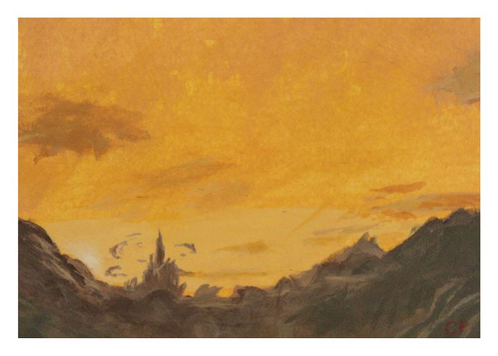 Fiery Sunset Castle - Art Print product image (1)