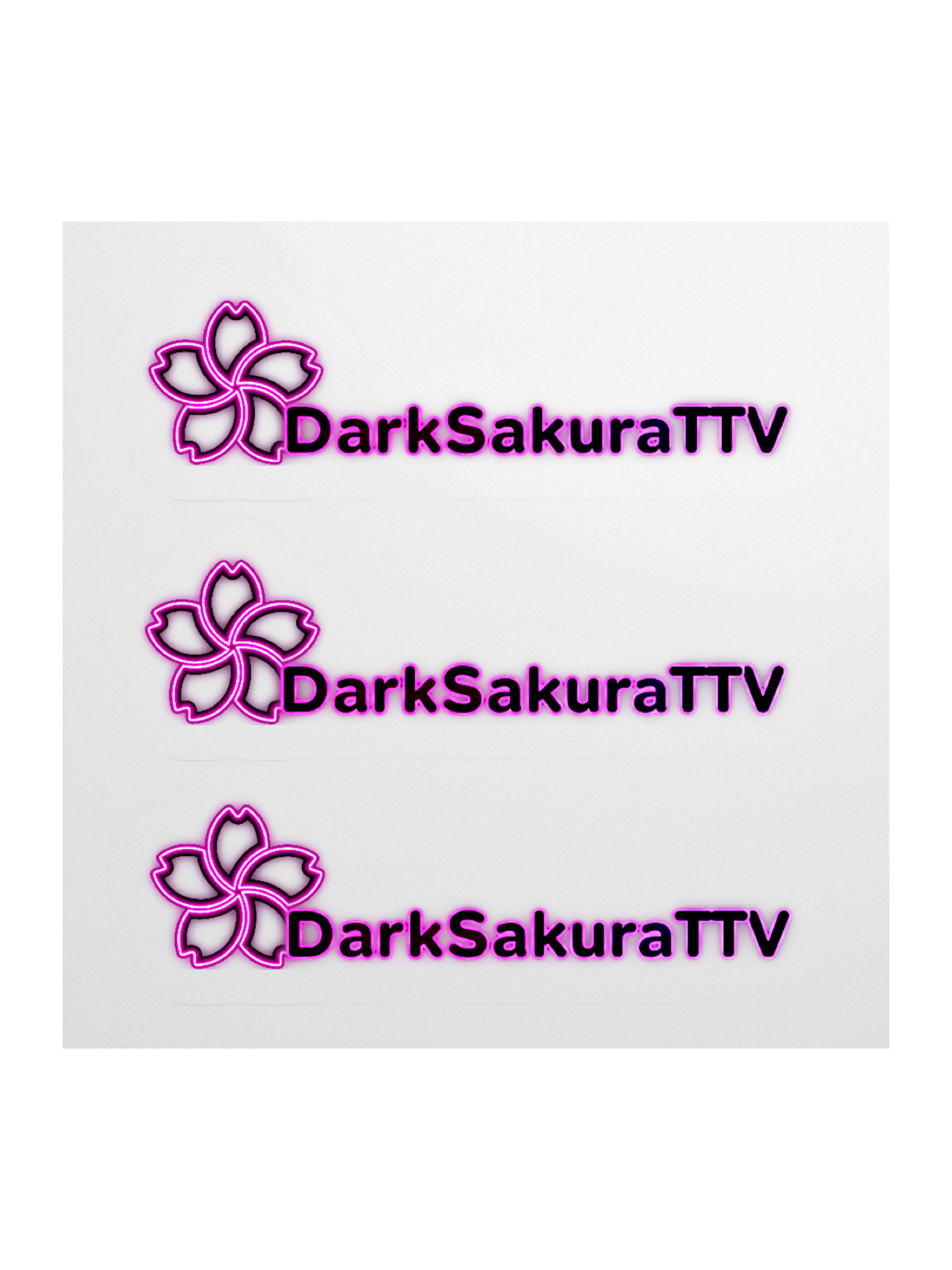 DarkSakuraTTV Neon Logo Kiss Cut Stickers product image (1)