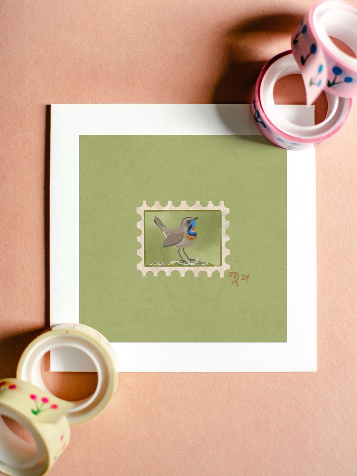 Blue Throat Stamp Print – Birbfest 2024 product image (1)