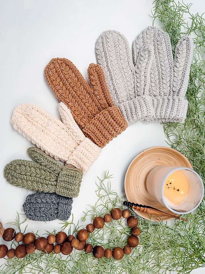 Winter Wheat Crochet Mitten Pattern (6 sizes) product image (1)