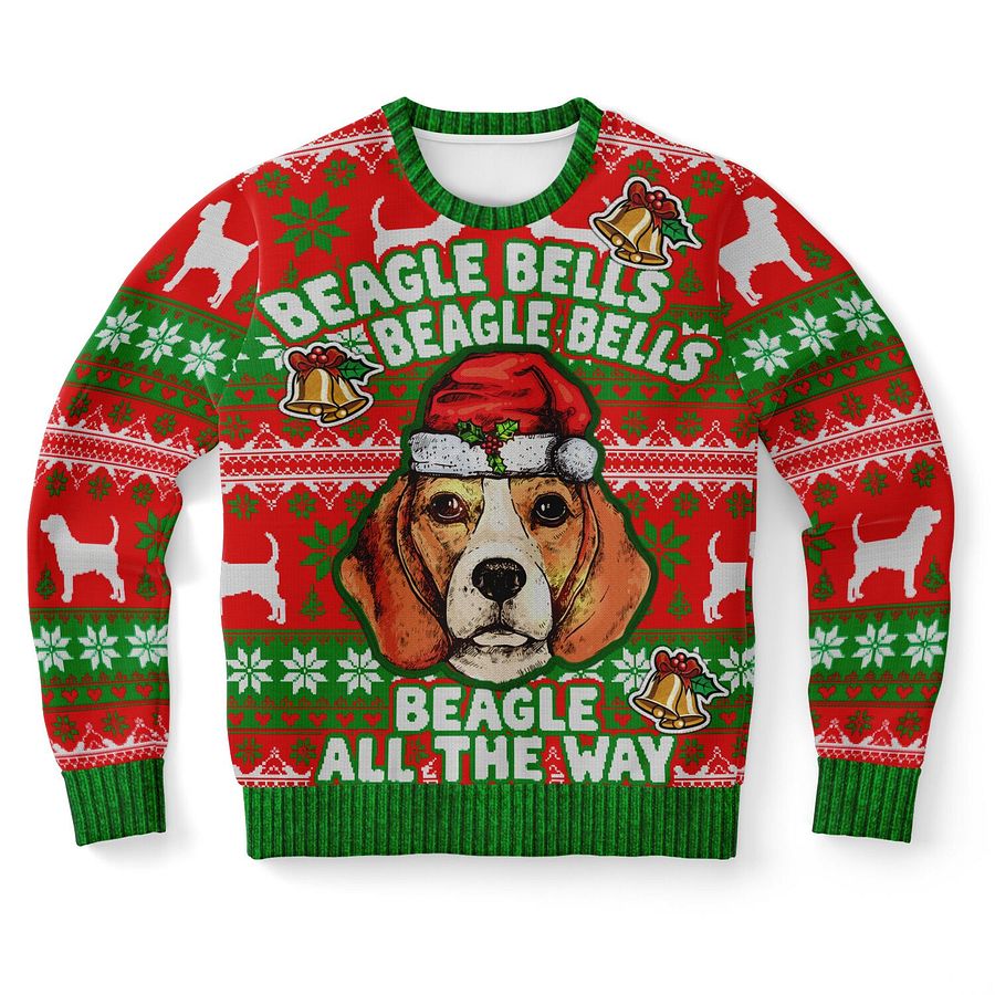 Beagle Bells Christmas Sweater | Funny Dog Holiday Sweatshirt | Beagle Mom Ugly Christmas Sweater | Pet Lover Gift product image (9)