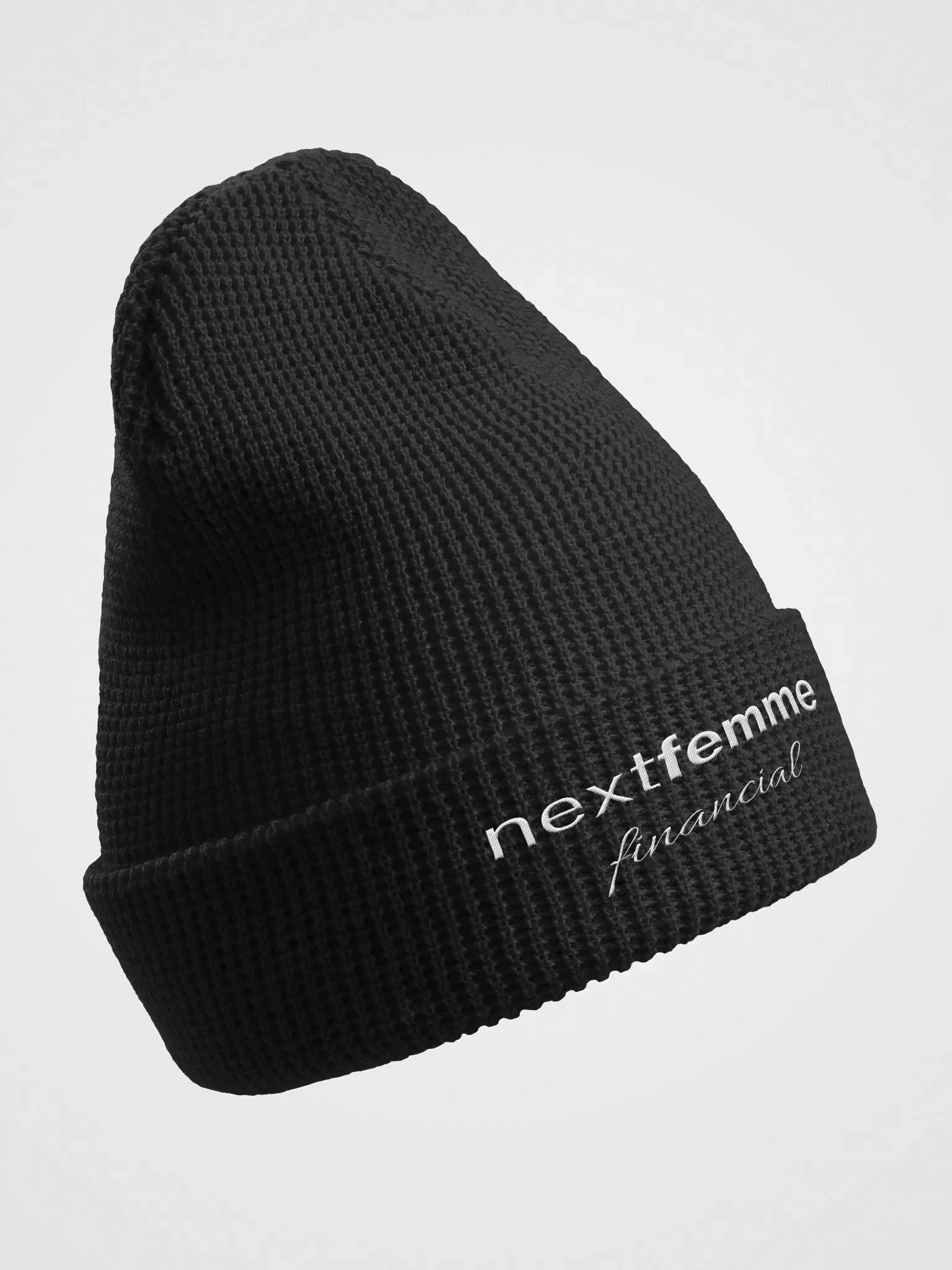 Cozy Honeycomb Waffle Beanie with White Logotype product image (7)