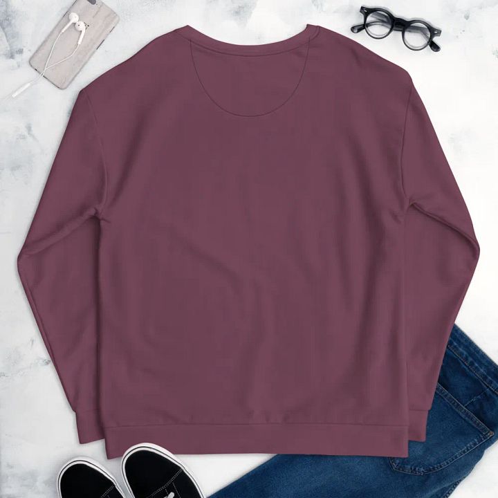 Plain Deep Purplish Red Soft Summer Unisex Recycled Polyester Heavyweight Premium Sweatshirt by Treasure Pie product image (2)