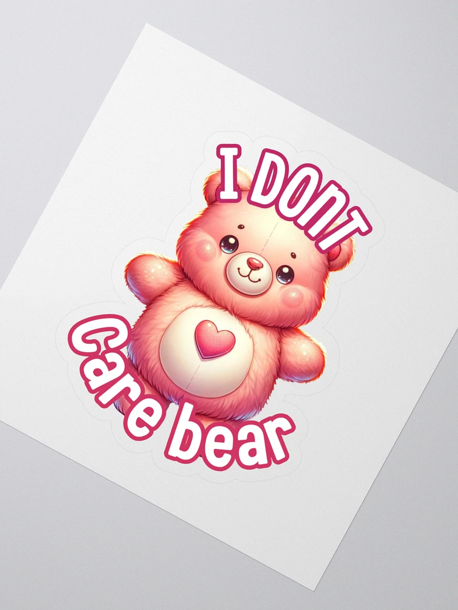 Cheerful 'I Don't Care' Teddy Bear Sticker product image (2)