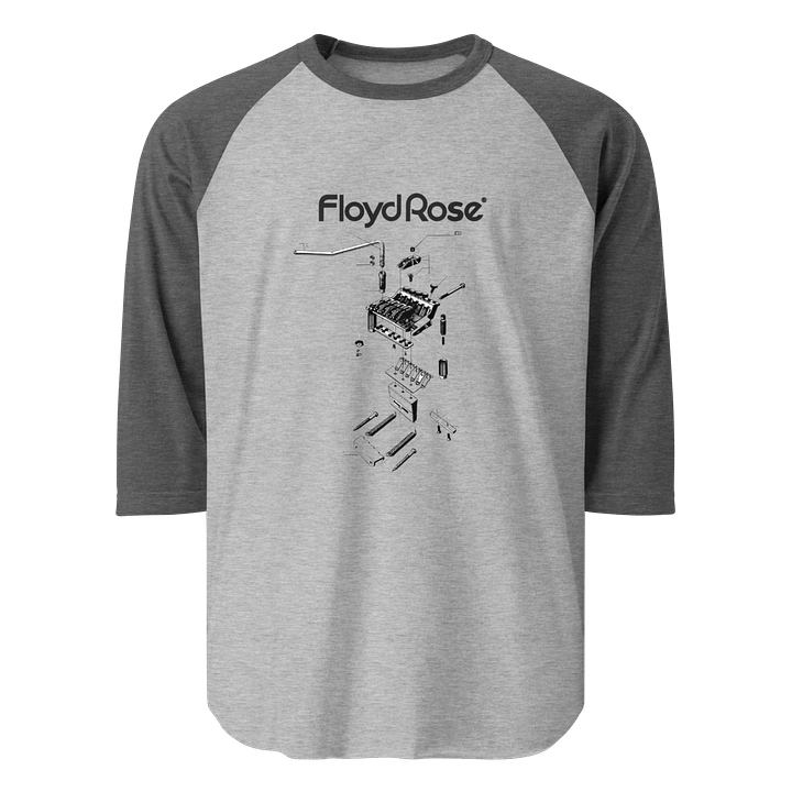 Tremolo Exploded View Raglan T-Shirt – Retro Tech Style for Guitar Enthusiasts product image (1)