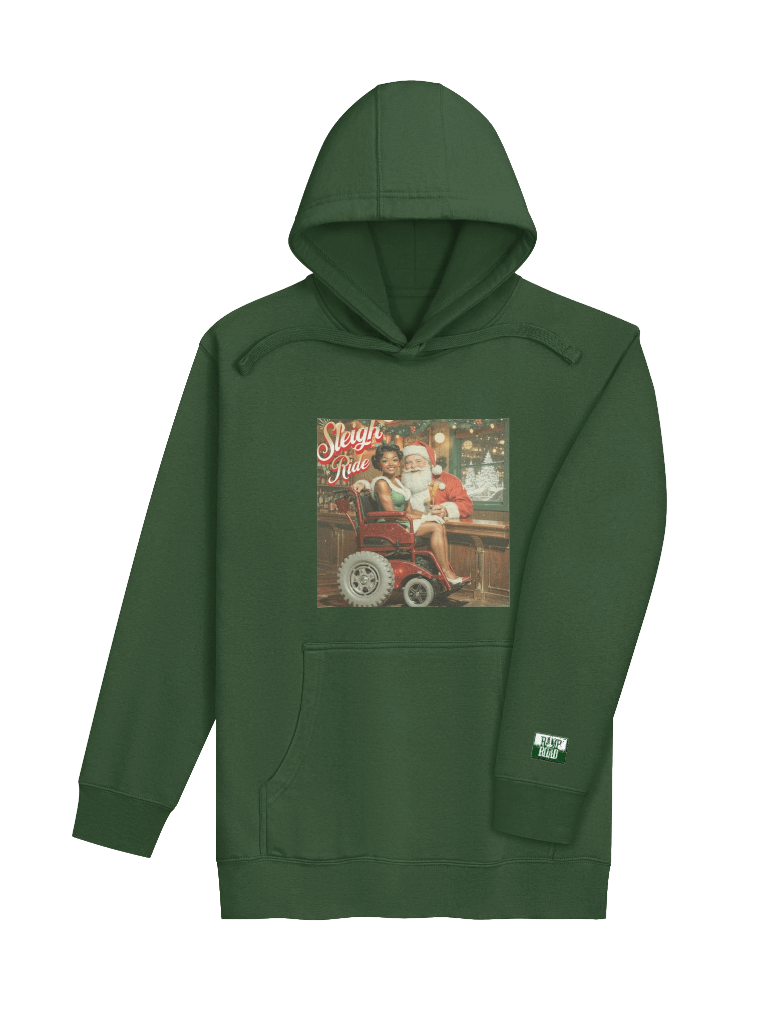Vintage Pin-up Sleigh Ride Unisex Hoodie product image (4)