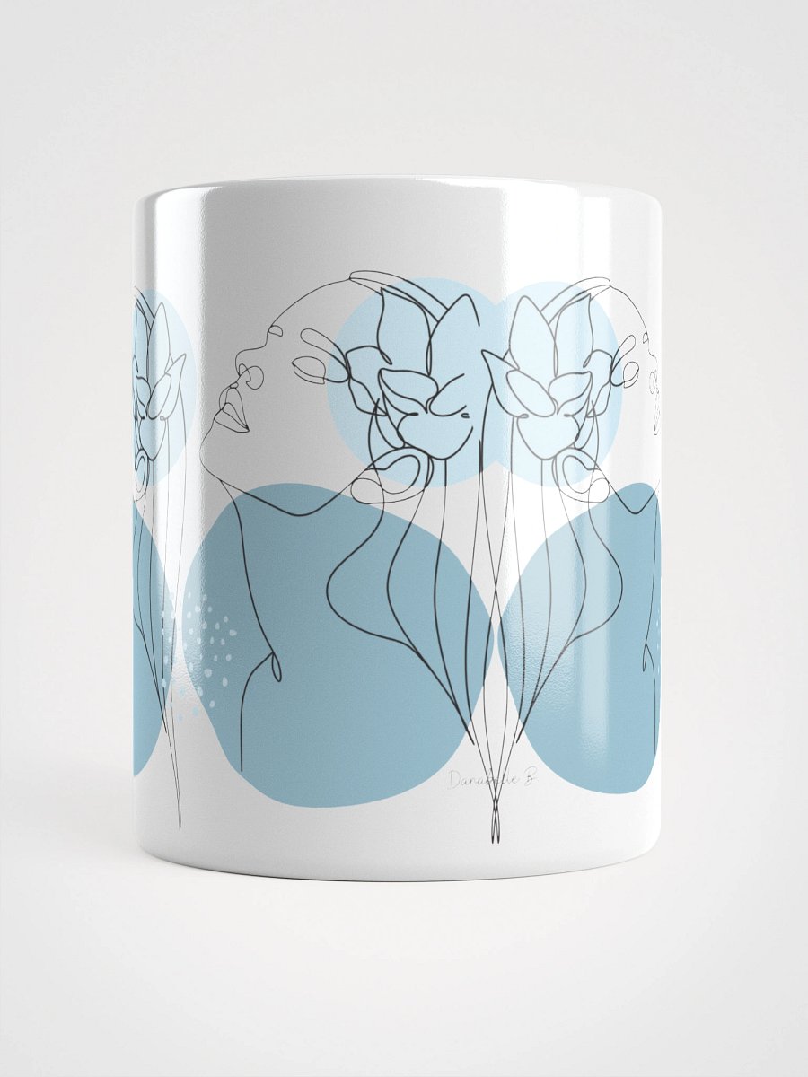 Mug Blanc Equilibre Femme Bleu Pâle - Clarté d'Esprit - Idée Cadeau Raffiné product image (5)