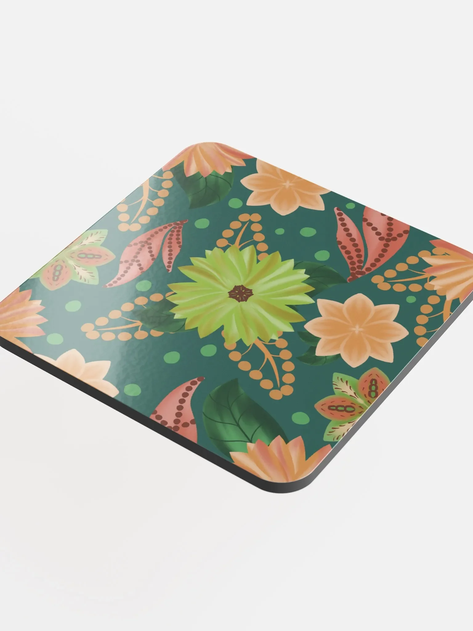 El Yunque Teal Floral Rainforest Coasters product image (4)