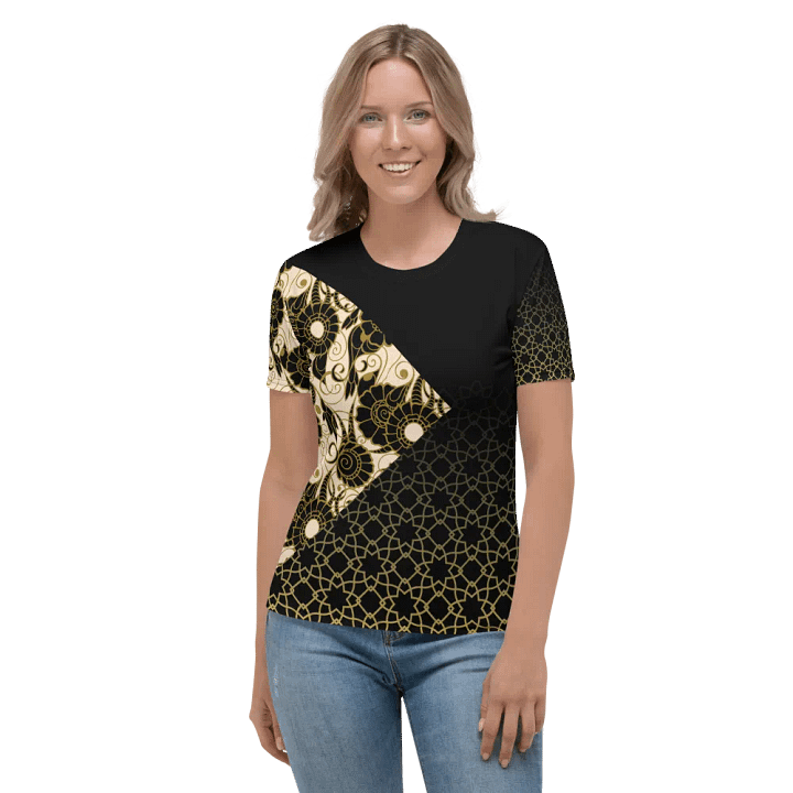 Black And Gold Patterned T-Shirt product image (1)