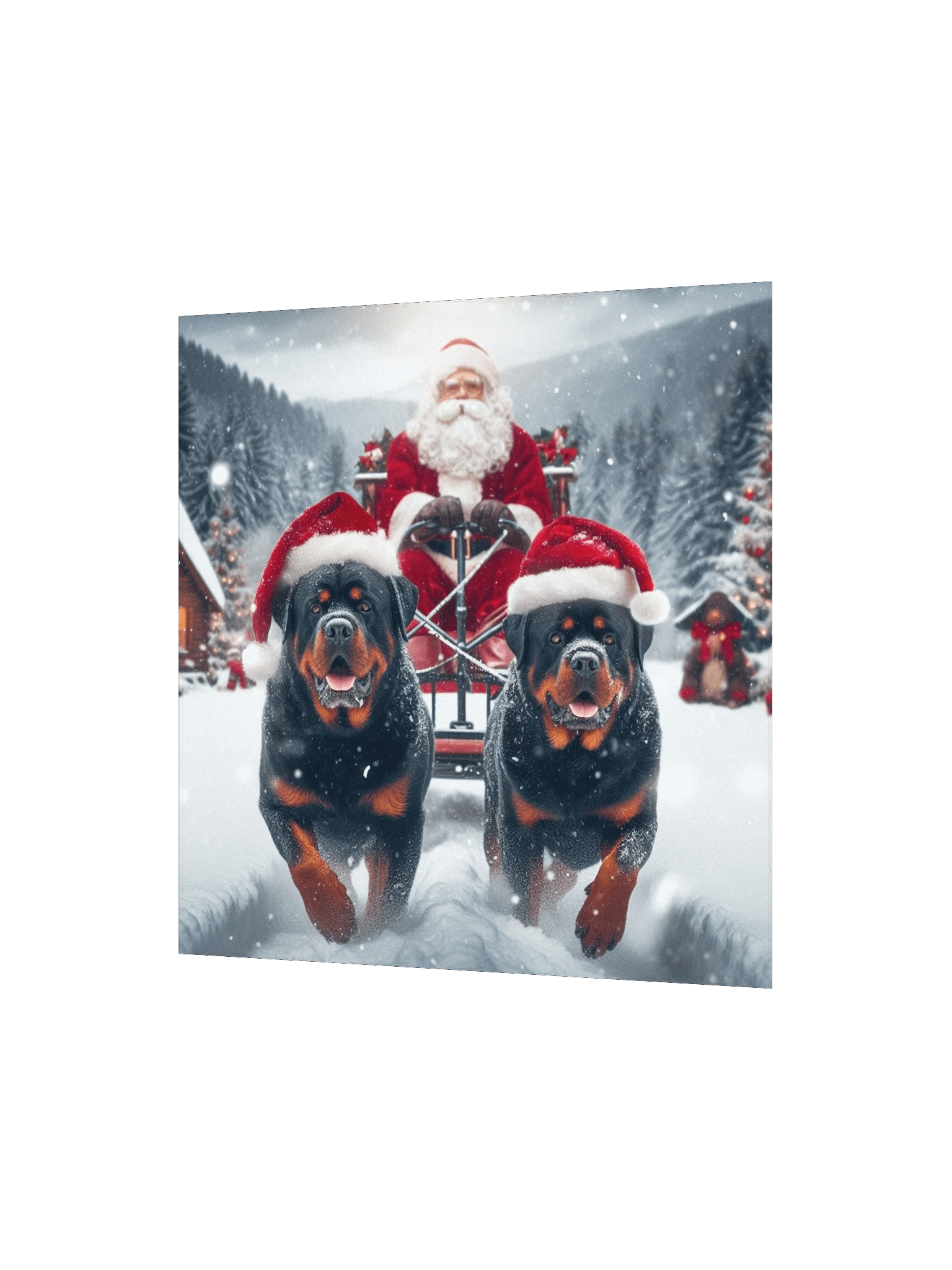 Rottweiler's Santa's Sleigh Ride Poster product image (6)