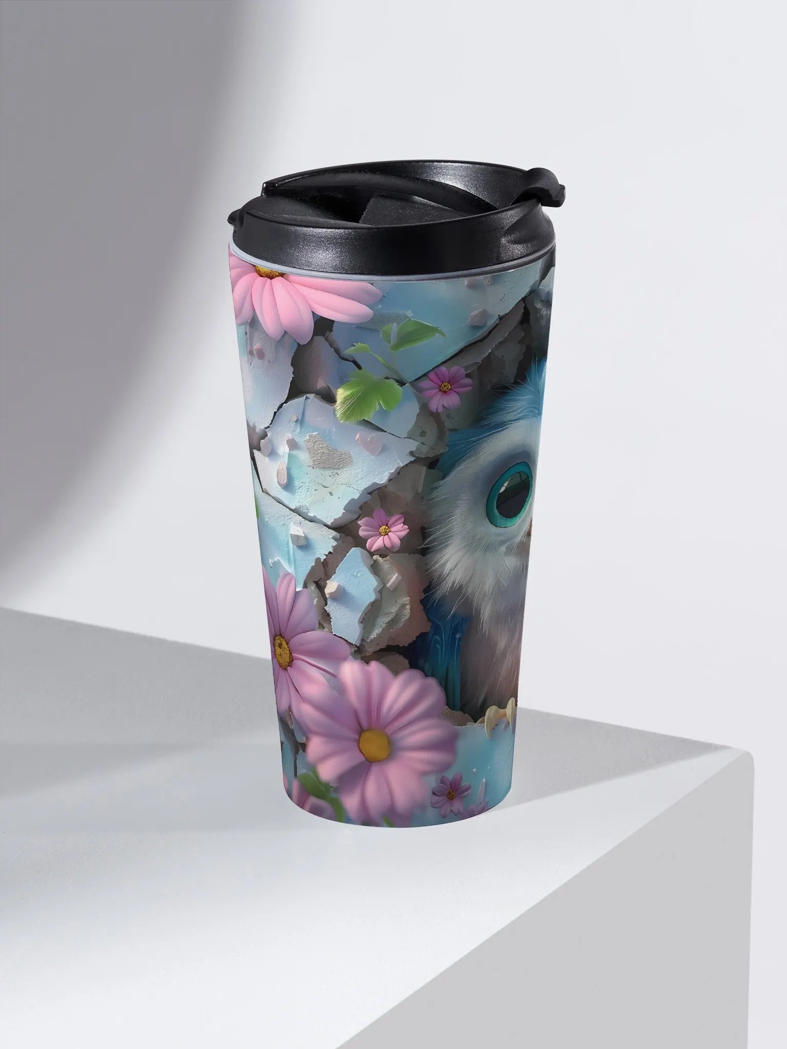 Whimsical Owl Peek-a-Boo Travel Mug product image (2)