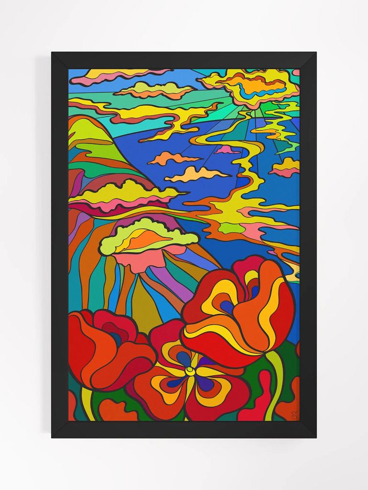 Vibrant Ayous Wood Framed Matte Poster - Bay and Poppies product image (3)