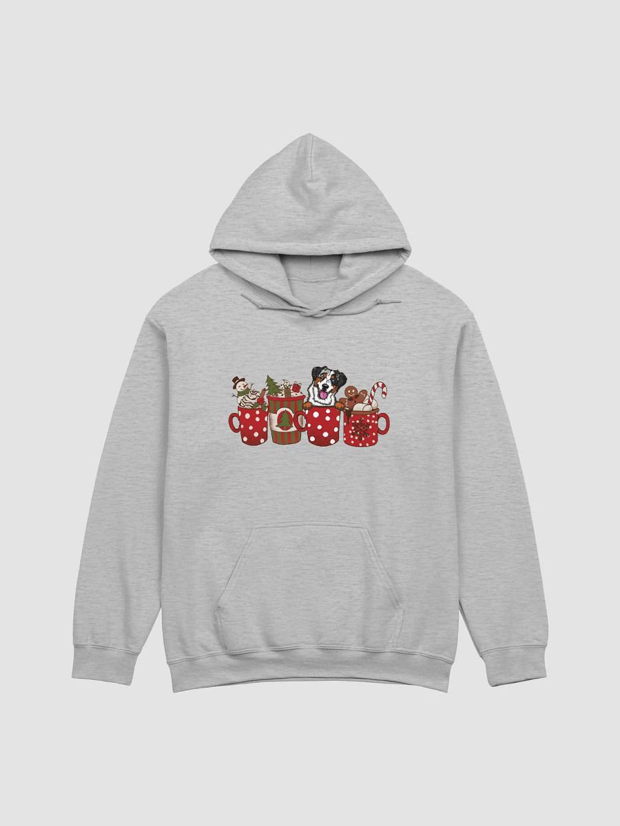 Cute Australian Shepherd(Blue Merle) in a Christmas Cup Hooded Sweatshirt | Funny Christmas Aussie Pup in a Cup product image (4)