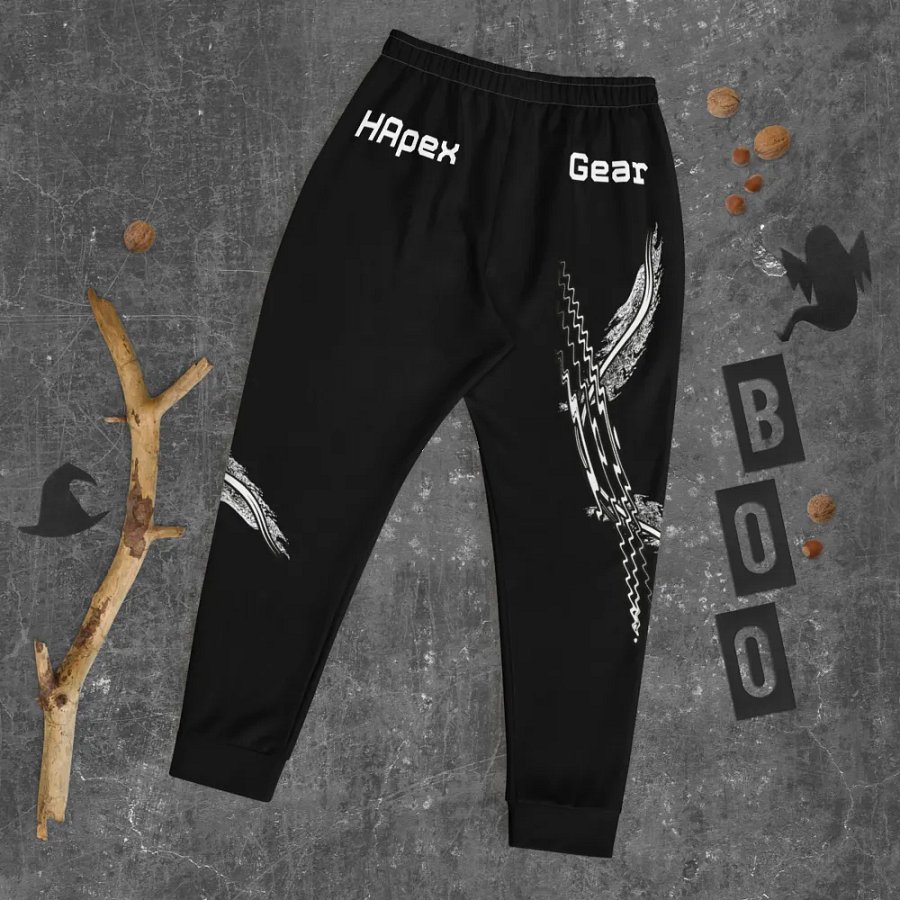 White HApex Gear White Logo Cancer Awareness Orange Ribbon. Black Recycled Men's Joggers product image (7)