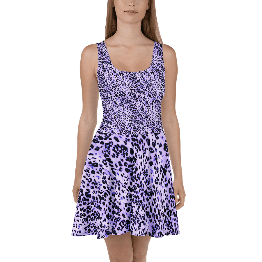 Purple Leopard Skin Skater Dress product image (2)