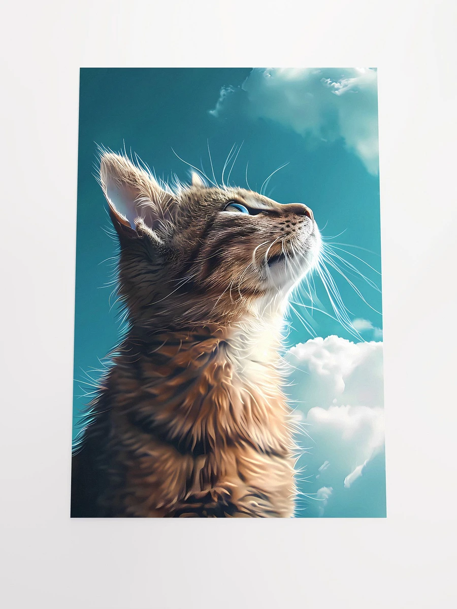 Upward Gaze: Ginger Cat Contemplating the Vast Sky Art Print Matte Poster product image (3)