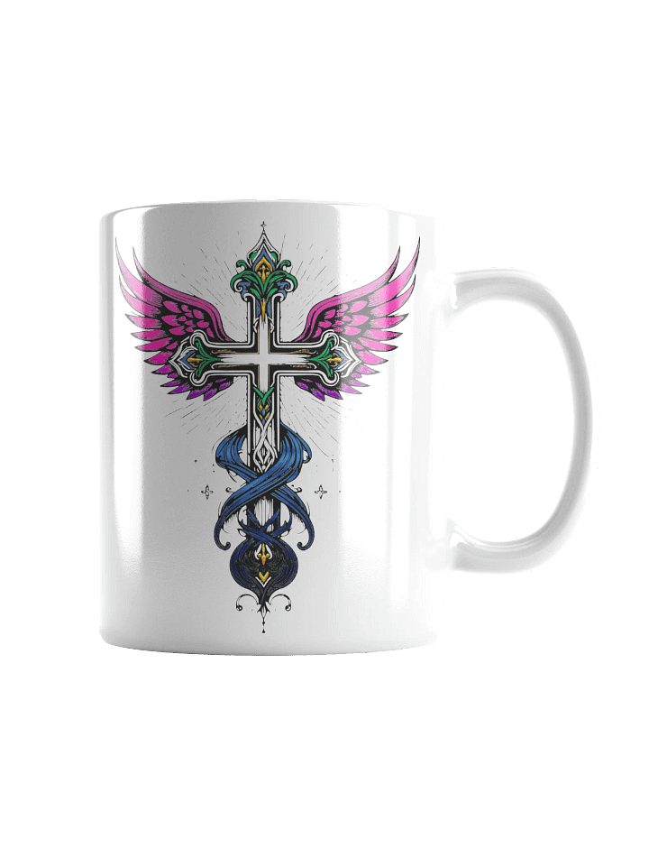 Sip with Faith and Flight! - "Angel Wings Cross" Coffee Mug product image (1)