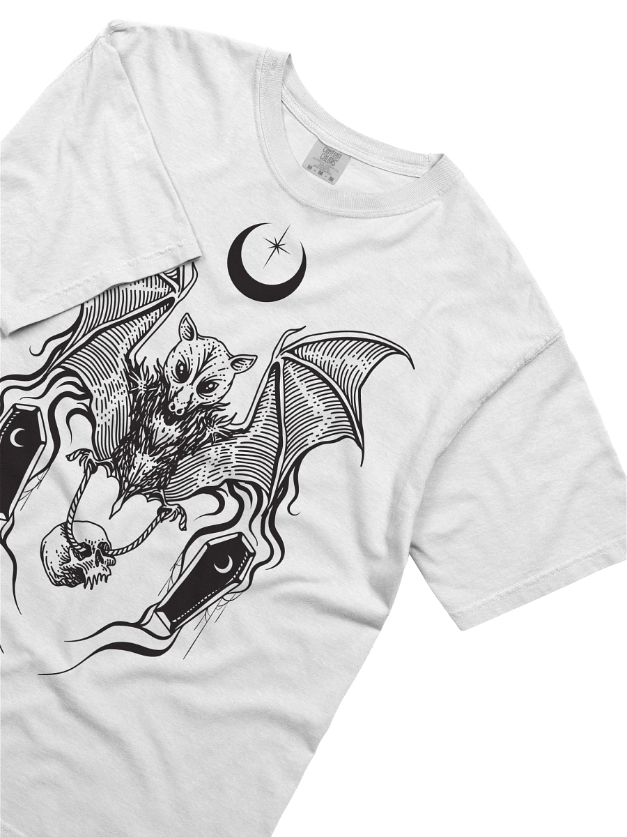 White Gothic Bat and Skull Comfort Tee product image (5)