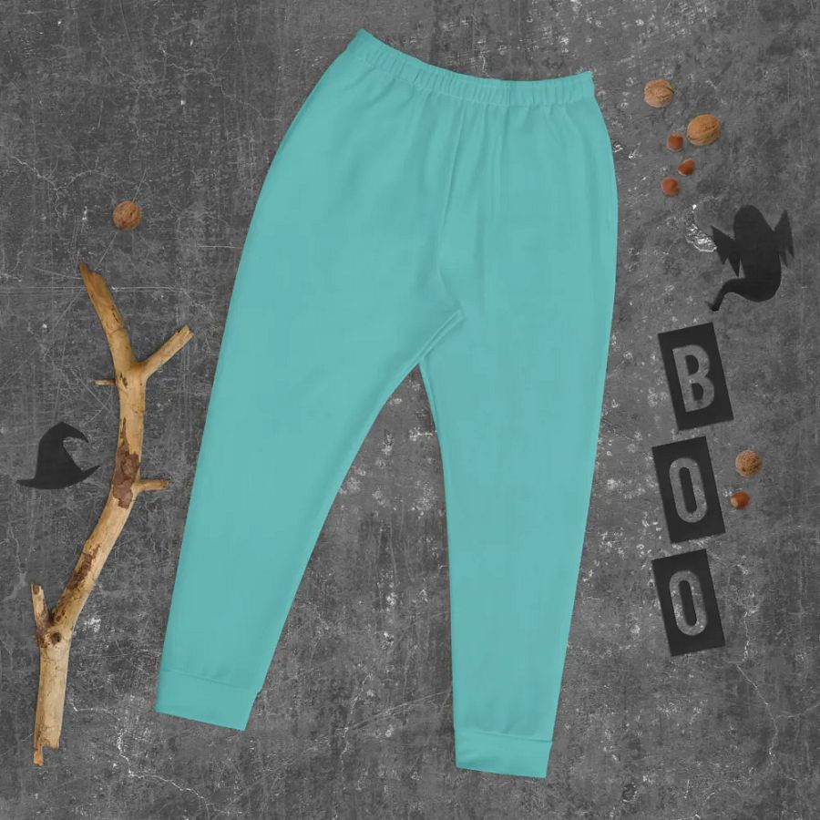 Plain Turquoise Blue True Summer Recycled Polyester Premium Men's Joggers by Treasure Pie product image (9)