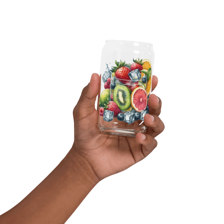 Fruit juice with fruit slice mixed water affect, design_06-Can-Shaped Glass product image (2)