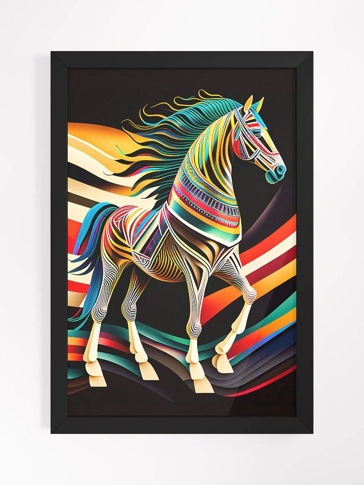 Stylized horse illustration made of coloured ribbons product image (3)