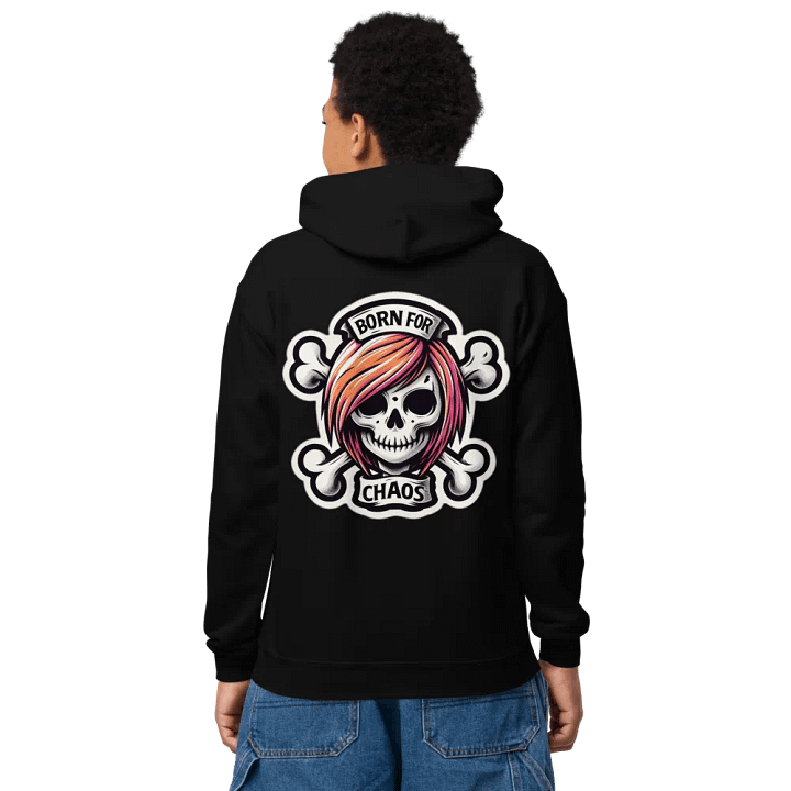 LITTLE EMO Bubble Text Youth Born For Chaos Hoodie product image (2)