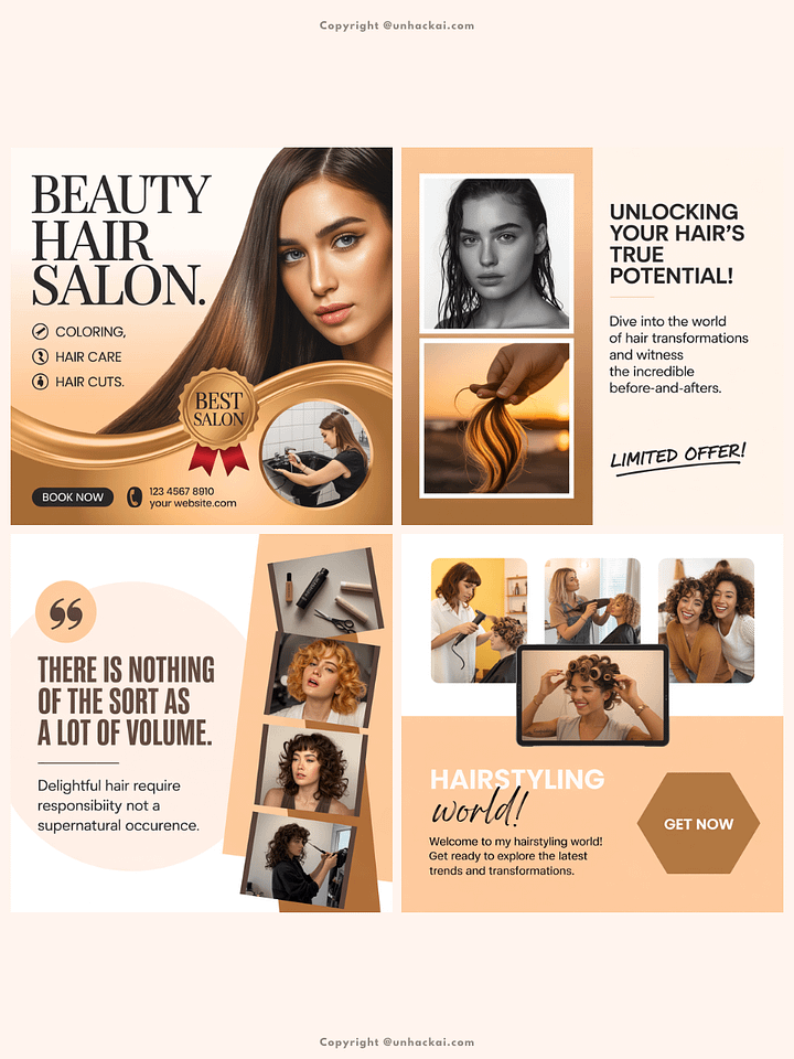 33 Hair Salon Ideogram AI Instagram Prompts product image (2)